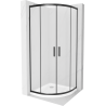 Cabine de douche Mexen Rio demi-circulaire 80 x 80 cm, givre, noir + receveur plat, blanc - 863-080-080-70-30-4110B