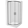 Mexen Rio cabine de douche semi-circulaire 90 x 90 cm, givré, noir + receveur Flat, blanc - 863-090-090-70-30-4110B