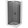 Mexen Rio cabine de douche semi-circulaire 80 x 80 cm, graphite, noir + receveur plat, blanc - 863-080-080-70-40-4110B