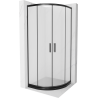 Mexen Rio cabine de douche semi-circulaire 80 x 80 cm, givrée, noire + receveur de douche plat, noir - 863-080-080-70-30-4170B