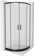 Cabine de douche Mexen Rio semi-circulaire 90 x 90 cm, givrée, noire + receveur Flat, noir - 863-090-090-70-30-4170B