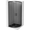 Mexen Rio cabine de douche semi-circulaire 80 x 80 cm, graphite, noire + receveur Flat, noir 863-080-080-70-40-4170B