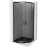 Cabine de douche Mexen Rio semi-circulaire 90 x 90 cm, graphite, noir + receveur Flat, noir - 863-090-090-70-40-4170B