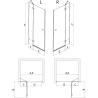 Mexen Lunar porte de douche battante droite 85 cm, transparent, gris fusil brossé - 834-085-000-66-00-P