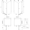 Mexen Lunar L cabine de douche pivotante droite 70 x 70 cm, transparent, noir - 834L-070-070-70-00-P