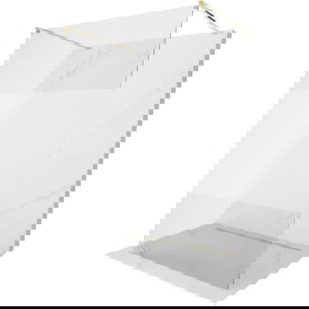 Mexen Kioto paroi de douche autoportante 140 x 200 cm, transparent/givre 8 mm, or - 800-140-002-50-35