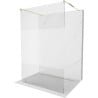 Mexen Kioto paroi de douche autoportante 140 x 200 cm, transparent/verre dépoli 8 mm, or - 800-140-002-50-35