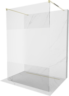 Mexen Kioto paroi de douche autoportante 140 x 200 cm, transparent/givre 8 mm, or - 800-140-002-50-35