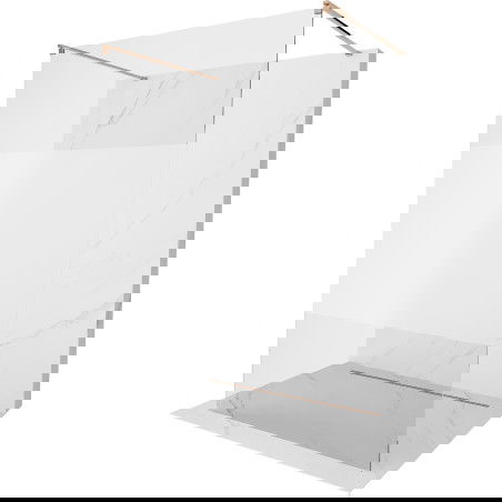 Mexen Kioto cloison de douche autoportante 140 x 200 cm, transparent/givre 8 mm, or rose - 800-140-002-60-35