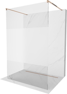Mexen Kioto paroi de douche autoportante 140 x 200 cm, transparent/givré 8 mm, or rose - 800-140-002-60-35