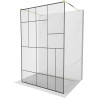 Mexen Kioto paroi de douche autoportante 120 x 200 cm, motif noir 8 mm, doré - 800-120-002-50-78
