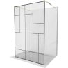Mexen Kioto paroi de douche autoportante 120 x 200 cm, motif noir 8 mm, or - 800-120-002-50-78