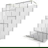 Mexen Kioto paroi de douche autoportante 120 x 200 cm, transparent/Design noir 8 mm, Or - 800-120-002-50-78
