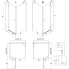 Mexen Lunar cabine de douche pivotante gauche 75 x 70 cm, transparent, or rose - 834-075-070-60-00-L
