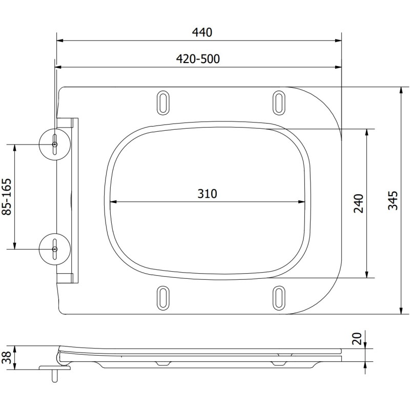 Mexen Madox abattant à descente lente slim, duroplast, noir mat - 39154085
