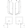 Mexen Lunar L porte de douche pivotante droite 80 cm, transparent, gris gun brossé - 834L-080-000-66-00-P