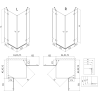 Mexen Lunar Duo cabine de douche pivotante 85 x 70 cm, transparent, noir - 834-085L-070P-70-00