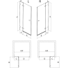 Mexen Lunar L porte de douche pivotante droite 105 cm, transparent, métal canon - 834L-105-000-95-00-P