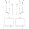 Mexen Lunar porte de douche pivotante gauche 155 cm, transparent, noir - 834S-155-050-70-00-L