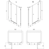 Mexen Lunar porte de douche pivotante gauche 135 cm, transparent, noir - 834S-135-050-70-00-L