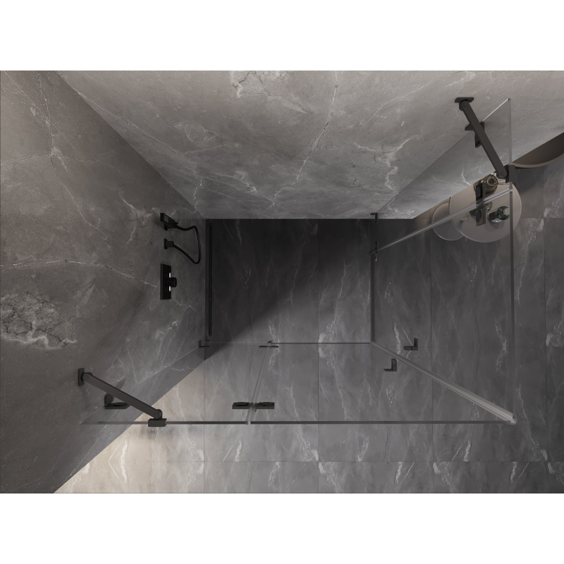 Mexen Lunar Duo cabine de douche pivotante gauche 120 x 110 cm, transparent, métal gun - 834-120L-110P-95-00