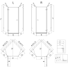 Mexen Lunar cabine de douche pentagonale pivotante gauche 100 x 100 cm, transparent, noir - 831-100L-100P-70-00-L