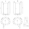 Mexen Lunar cabine de douche pentagonale pivotante droite 80 x 100 cm, transparent, métal gun - 831-080P-100L-95-00-P