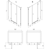 Mexen Lunar L porte de douche pivotante gauche 155 cm, transparent, noir - 834SL-155-050-70-00-L