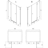 Mexen Lunar L porte de douche pivotante à droite 160 cm, transparent, nickel brossé - 834SL-160-050-97-00-P