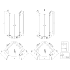 Mexen Lunar cabine de douche semi-circulaire pivotante gauche 100 x 70 cm, transparent, blanc - 833-100L-070P-20-00