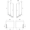 Mexen Lunar-F porte de douche pliante gauche 75 cm, transparent, or brossé - 836-075-000-55-00-L