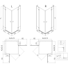 Mexen Lunar L Duo cabine de douche pivotante 70 x 70 cm, transparent, noir - 834L-070L-070P-70-00