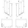 Mexen Lunar-F porte de douche pliantes gauche 130 cm, transparent, doré brossé - 836S-130-050-55-00-L