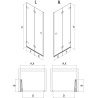 Mexen Lunar-F porte de douche pliable gauche 60 cm, transparent, métal canon - 836-060-000-95-00-L
