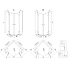 Mexen Lunar cabine de douche semi-circulaire pivotante gauche 90 x 70 cm, transparent, cuivre brossé - 833-090L-070P-65-00