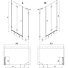 Mexen Lunar-F porte de douche pliantes droite 130 cm, transparentes, noires - 836S-130-050-70-00-P