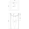 Mexen Ida lavabo autoportant 47 x 47 cm, blanc - 26114600