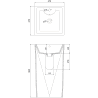 Mexen Ida lavabo autoportant 47 x 47 cm, noir mat - 26114670