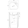 Mexen Irma lavabo autoportant 50 x 46 cm, blanc - 26145100