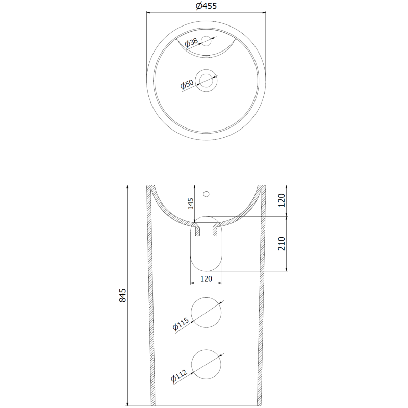 Mexen Mana lavabo autoportant 45 x 45 cm, blanc - 26074600