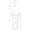 Mexen Nel lavabo autoportant 44 x 43 cm, blanc - 26134500