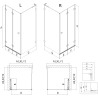 Mexen Lunar-F L cabine de douche pliante gauche 90 x 90 cm, transparent, gris fusil brossé - 836L-090-090-66-00-L
