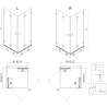 Mexen Lunar-F Duo cabine de douche pliante 85 x 85 cm, transparent, noir - 836-085L-085P-70-00