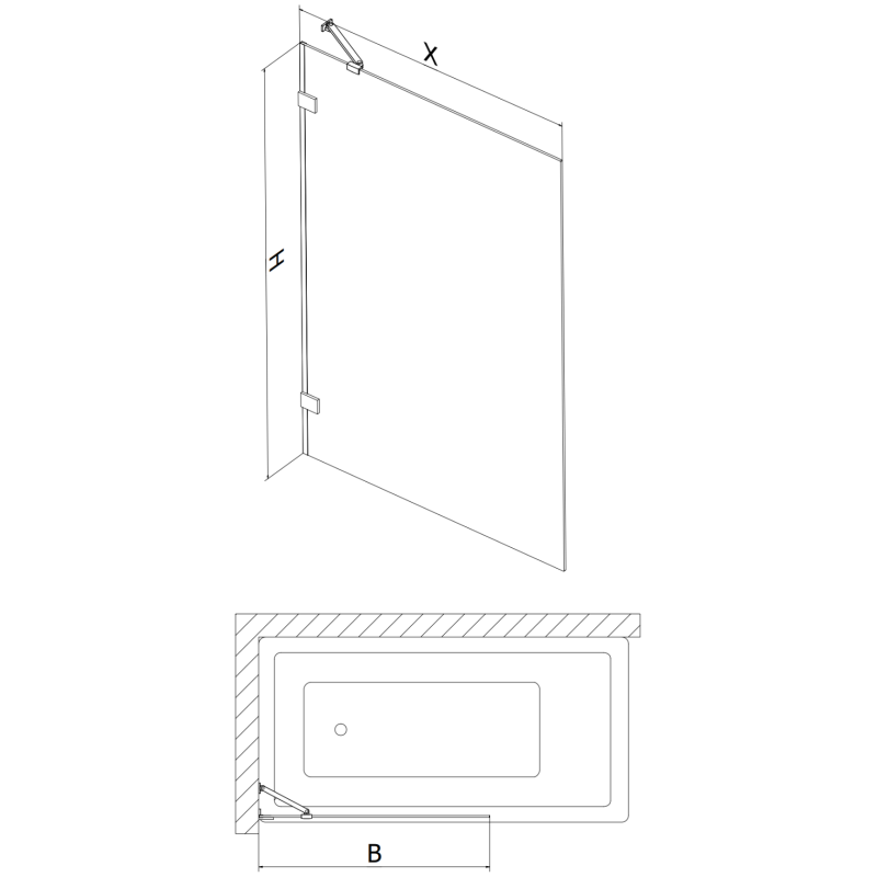 Mexen Lunar paroi de douche à 1 battant 60 x 150 cm, transparent, blanc - 897-060-000-20-00