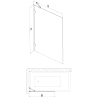 Mexen Lunar paroi de baignoire à 1 volet 60 x 150 cm, transparent, nickel brossé - 897-060-000-97-00