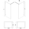 Paroi de douche Mexen Lunar Walk-in gauche 140 x 200 cm, transparent 8 mm, or brossé - 830-140-000-55-00-L