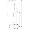 Mexen Avila baignoire autoportante robinet, chrome - 75833-00