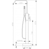 Mexen Avila robinet de baignoire autonome, Chrome - 75833-00