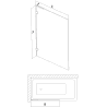 Mexen Lunar L paroi de baignoire 1-volet 50 x 150 cm, transparent, doré - 897L-050-000-50-00