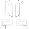 Mexen Lunar L paroi de baignoire 2 volets droite 90 x 150 cm, transparent, doré brossé - 897L-090-100-55-00-P